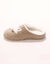 Chaussons mules polaire brod&eacute;s t&ecirc;te de renard (taupe)