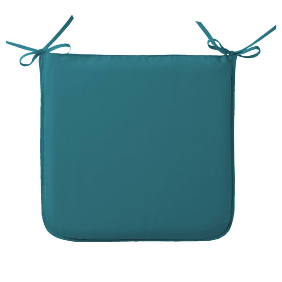 Galette de chaise unie forme carrée - lot de 2 (bleu canard)