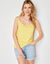Débardeur fines bretelles uni, coton bio** (jaune pâle)