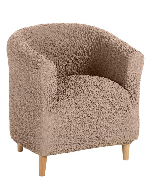 Housse gaufrée bi-extensible spéciale fauteuil cabriolet (grège)