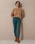 Pantalon 7/8ème fuselé stretch uni (vert sapin)