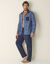 Pyjama coton fantaisie manches longues (marine)