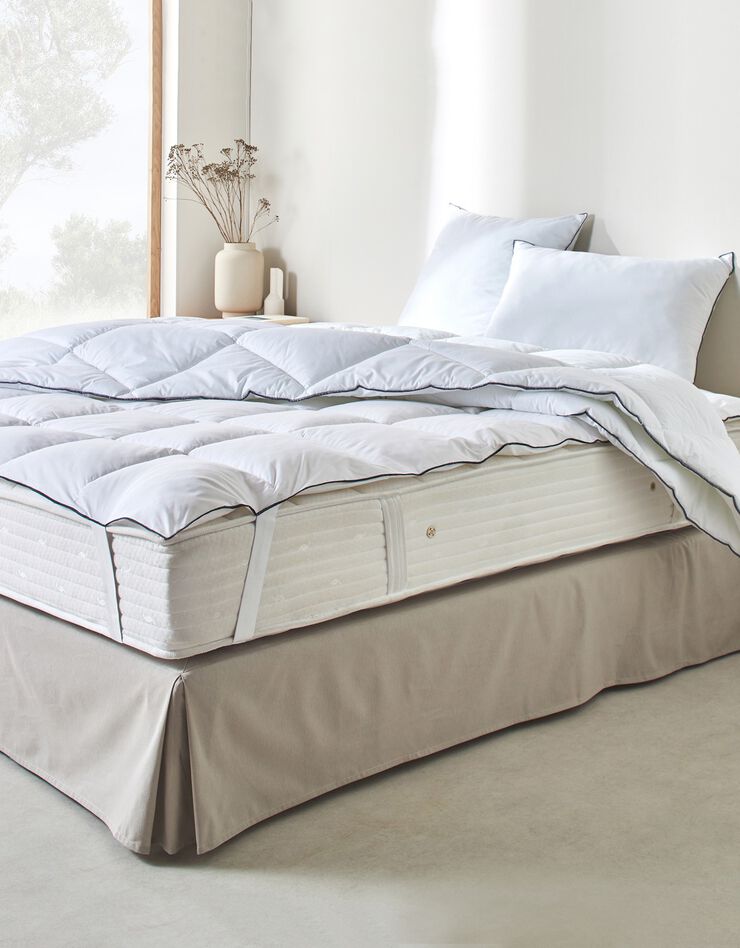 EDONA Couette confort 400 g/m² piquage serré fabriquée en France, collection "Intemporelle" (blanc)