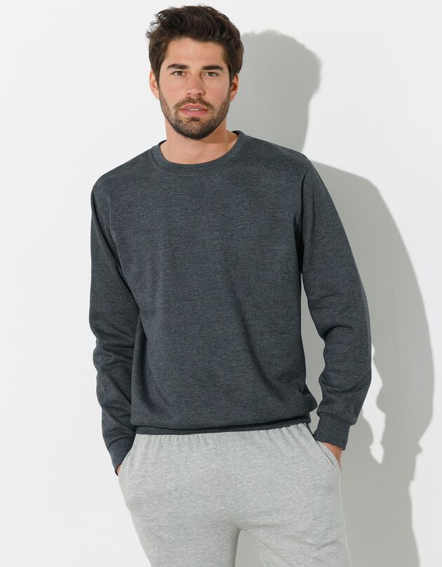 Sweat molleton col rond (anthracite chiné)