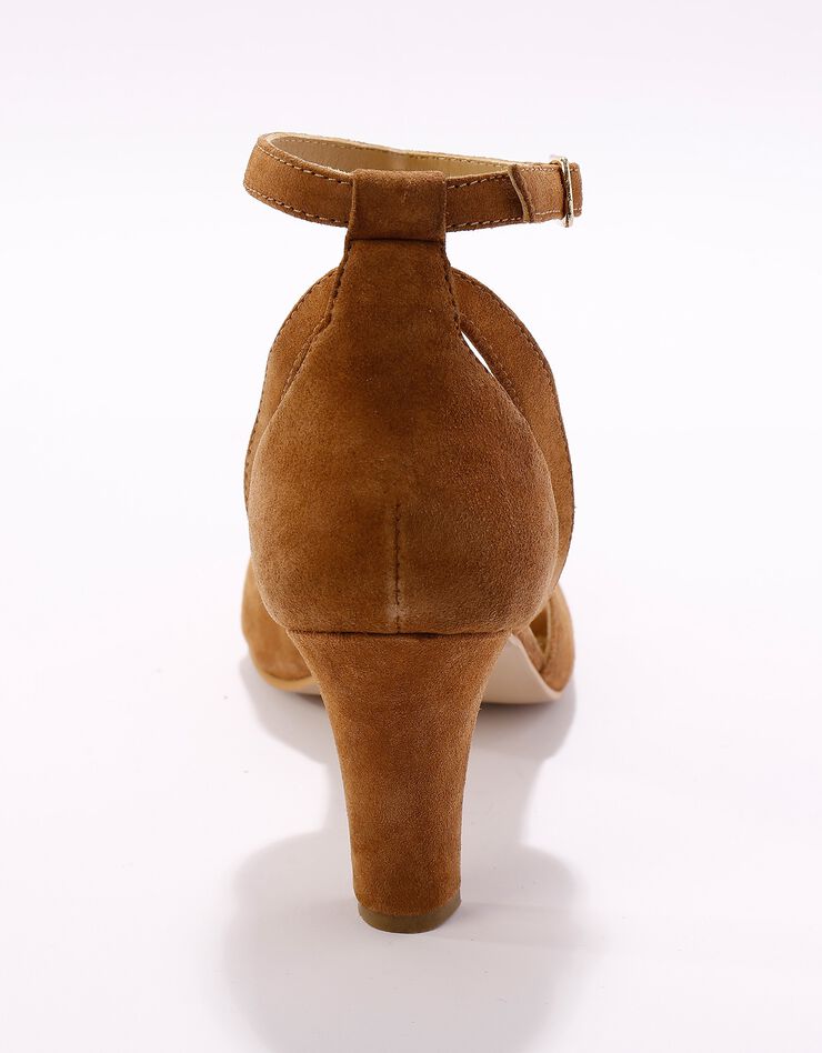 Sandales cuir à talon (caramel)