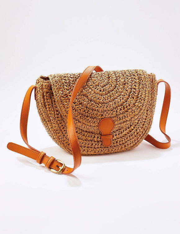 Sac demi-lune en raphia (naturel)