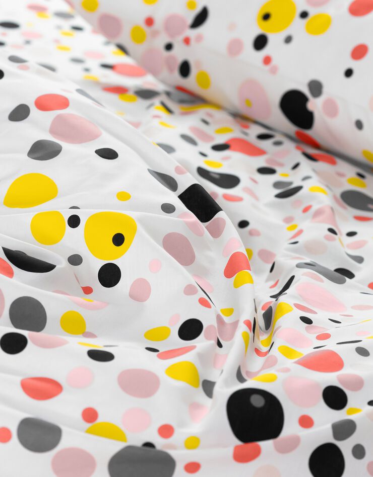Linge de lit enfant Pétillant - coton imprimé bulles multicolores (blanc)