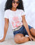 T-shirt manches courtes imprimé palmiers (rose / corail)