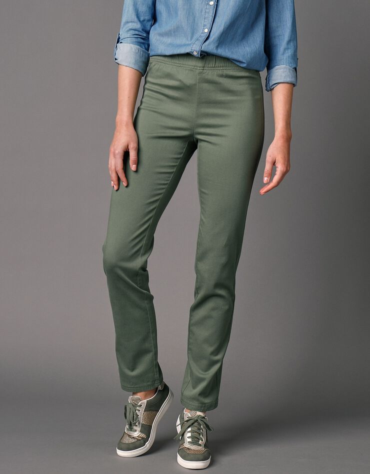 Pantalon sculptant effet ventre plat taille élastiquée (vert mousse) Pantalon sculptant effet ventre plat taille élastiquée (vert mousse)