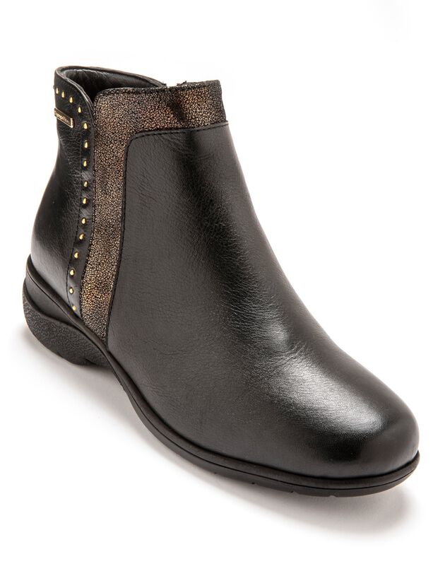 Boots fourrées imperméables - largeur confort (noir)