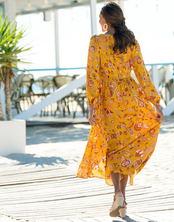 Robe longue imprimée (miel) Robe longue imprimée (miel)
