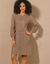 Robe pull évasée en maille anglaise (taupe)