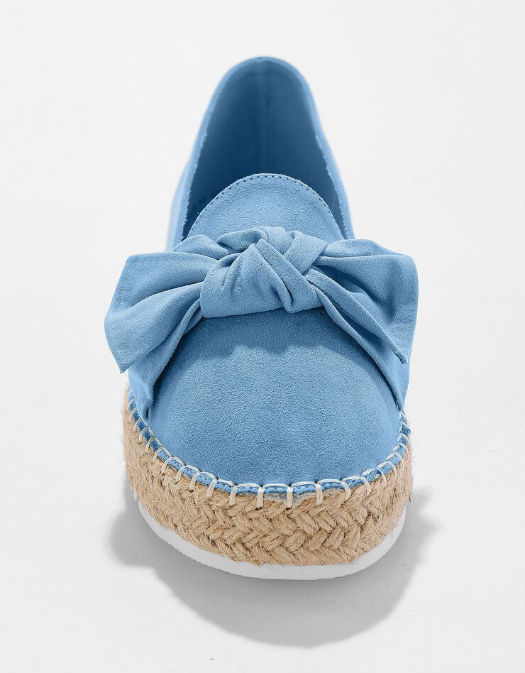 Mocassins espadrilles noeud à semelle corde crantée  (bleu ciel)