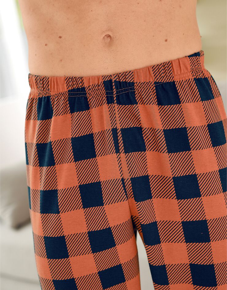 Pyjama coton carreaux manches longues (abricot) Pyjama coton carreaux manches longues (abricot)