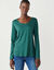 T-shirt col rond manches longues uni (eucalyptus)