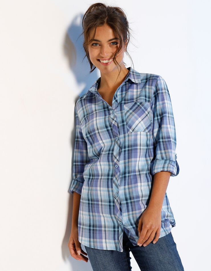 Chemise flanelle à carreaux (bleu / violet) Chemise flanelle à carreaux (bleu / violet)