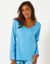 Haut de pyjama manches longues uni (bleu)