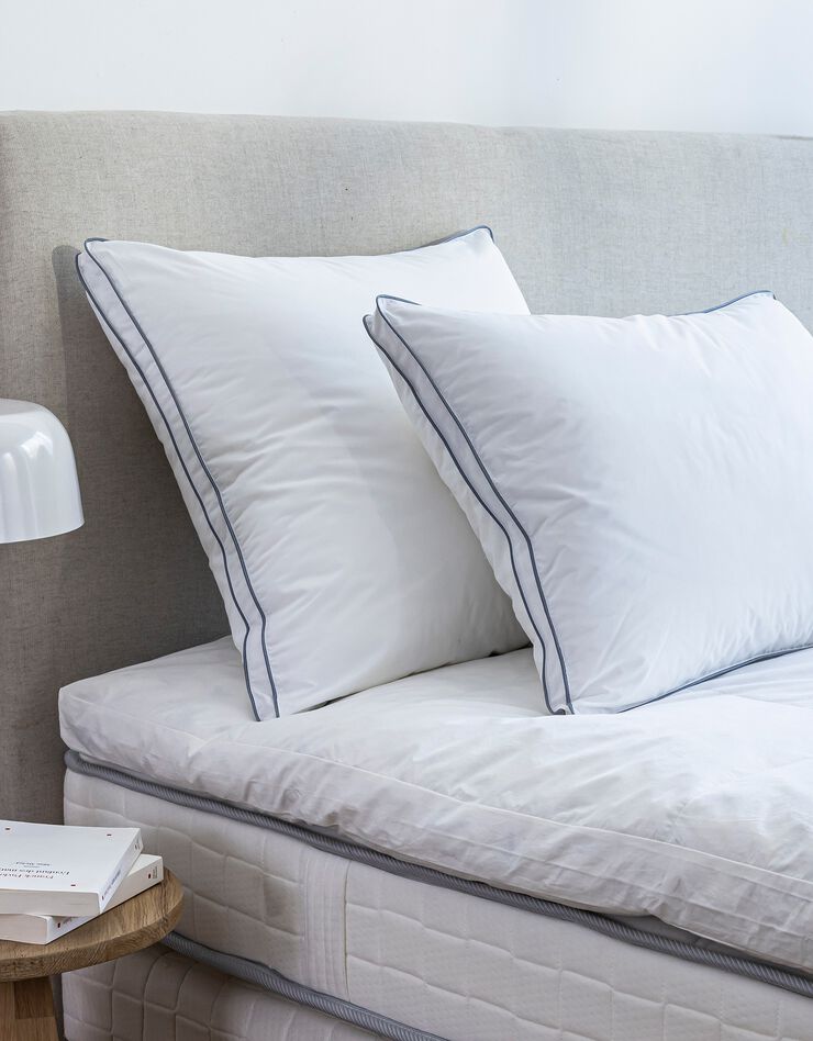 Oreiller percale coton microgel ferme (blanc)