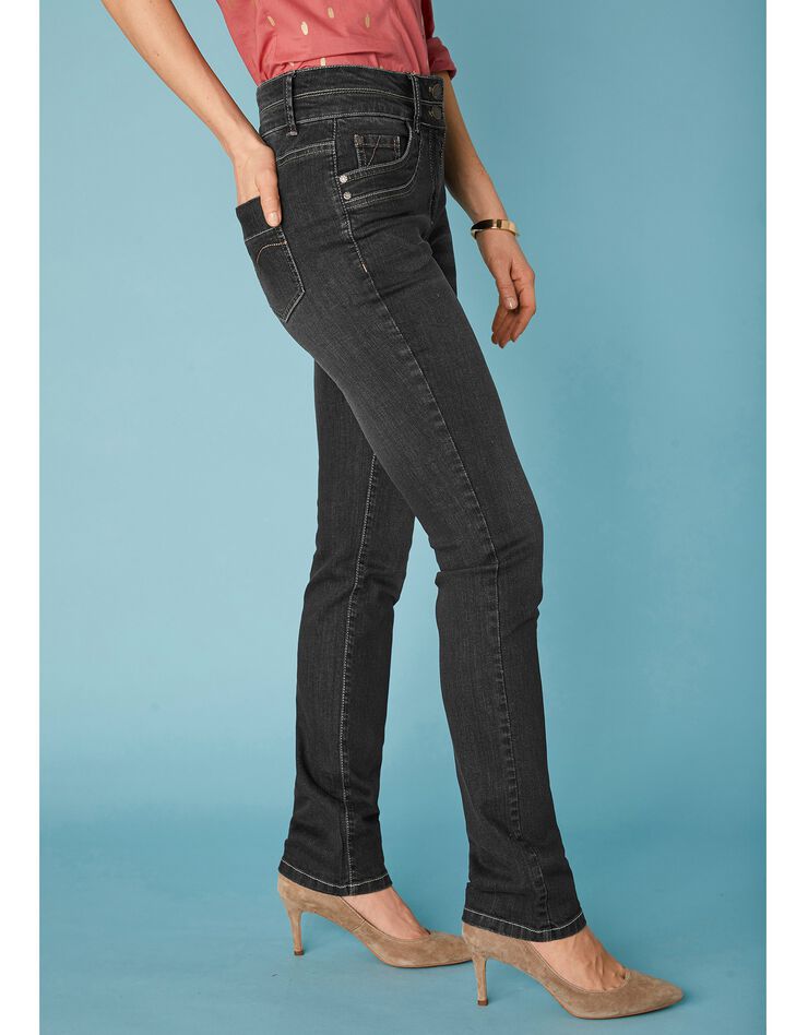 Jean coupe droite délavé stretch (black) Jean coupe droite délavé stretch (black)
