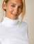 Sous-pull col roulé coton stretch uni (blanc cassé)