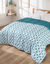 Couette microfibre imprim&eacute; mosa&iuml;ques 400 g/m&sup2; (bleu paon)