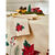 Nappe imprim&eacute;e houx et poinsettia (naturel / rouge)