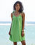 Robe bretelles tressées, gaze de coton (vert)
