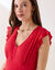 Robe longue unie sans manches  (rouge)