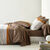 Linge de lit Pierre en coton imprimé pied de poule (beige)
