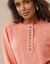 Pull ajouré col tunisien boutonné (pêche)