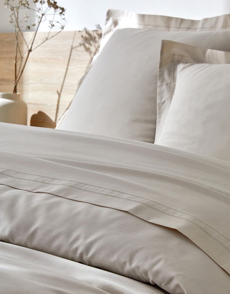 Linge de lit uni percale (sable)