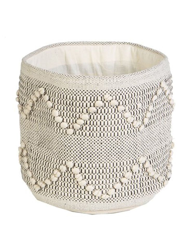 Panier de rangement en coton Tonka (naturel/noir) Panier de rangement en coton Tonka (naturel/noir)
