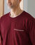 Chemise de nuit coton passepoils contrast&eacute;s (bordeaux)