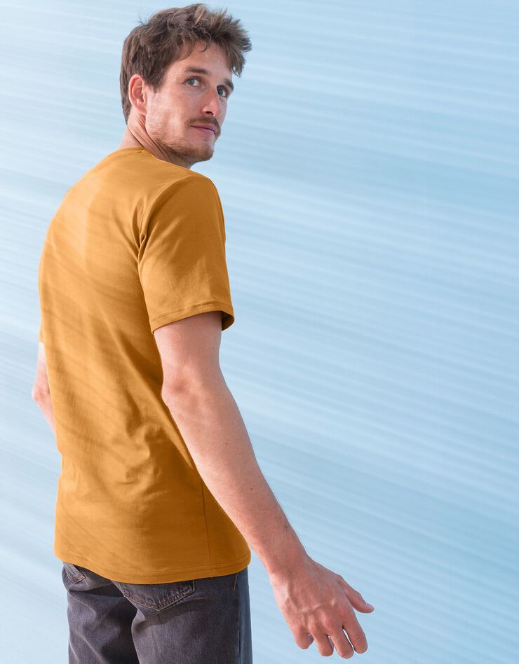 Tee-shirt col V manches courtes - lot de 3 (miel / prune / brique) Tee-shirt col V manches courtes - lot de 3 (miel / prune / brique)