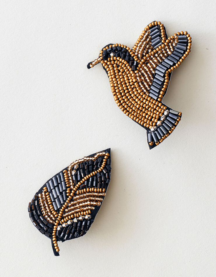 Broche perles fantaisie - lot de 2 (doré) Broche perles fantaisie - lot de 2 (doré)
