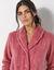 Robe de chambre maille polaire col ch&acirc;le - Longueur 95 cm (rose)