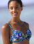 Haut de maillot de bain avec armatures imprimé Naga - forme minimiseur (bleuet / vert)
