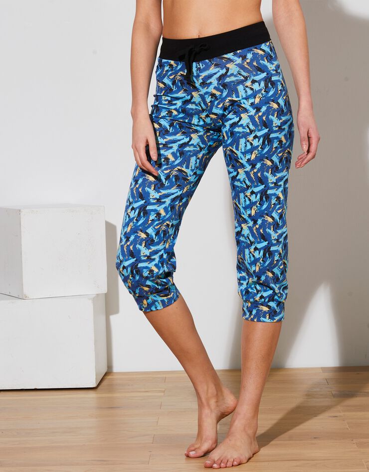 Pantacourt imprimé (turquoise / noir) Pantacourt imprimé (turquoise / noir)