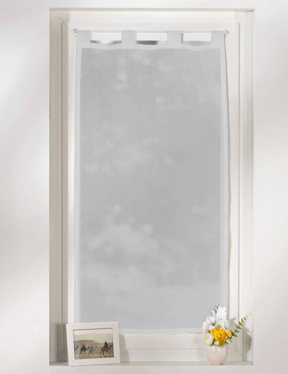 Vitrage droit voile uni finition pattes (gris)