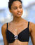 Haut de maillot de bain avec armatures drapé uni (noir)