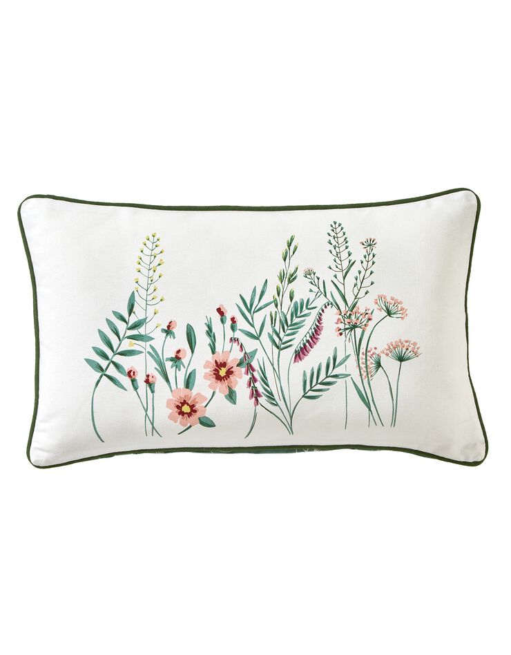 Housse de coussin Alessia en coton - lot de 2 (blanc / vert) Housse de coussin Alessia en coton - lot de 2 (blanc / vert)
