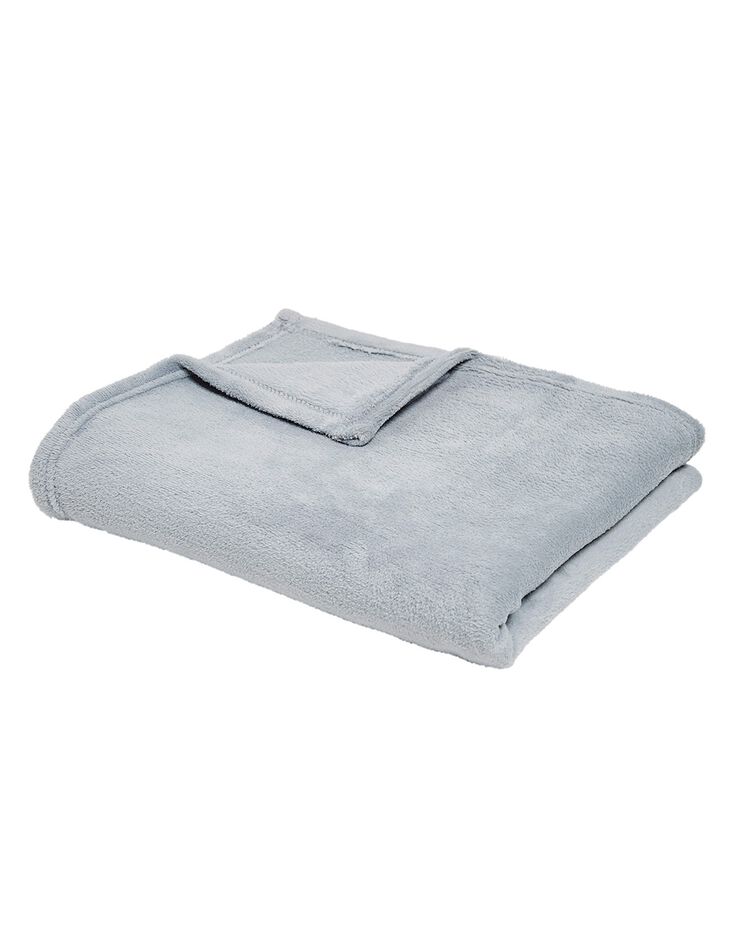 Plaid polaire toucher peluche (gris clair)