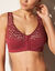 Soutien-gorge dentelle et coton ouverture devant - sans armatures (rubis)