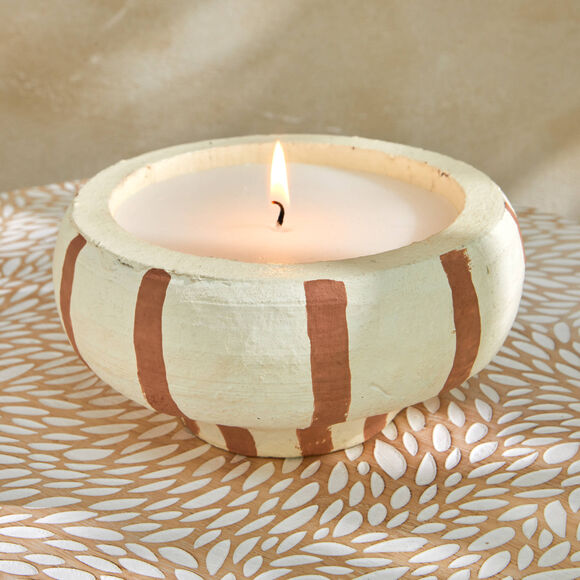 Bougie parfum&eacute;e bicolore (blanc/orange)