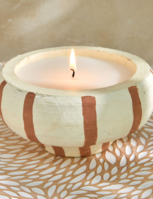 Bougie parfum&eacute;e bicolore (blanc/orange)