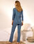 Pyjama manches longues imprimé "Night" (bleu foncé)