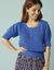 Pull Spécial Petites col rond boutonné (bleu dur)