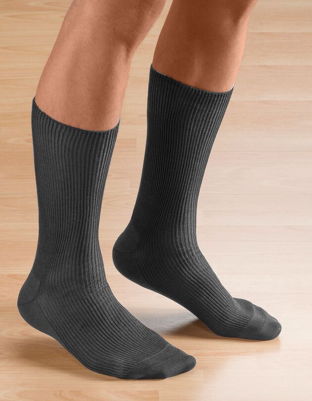 Mi-chaussettes spécial jambes sensibles - lot de 2 paires (gris)