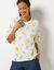 T-shirt loose imprim&eacute; citrons, jersey (blanc)