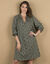 Robe housse évasée, broderie anglaise (kaki)